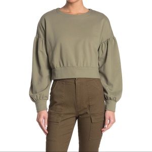 Abound Puff Sleeves Cropped Sweatshirt Size L